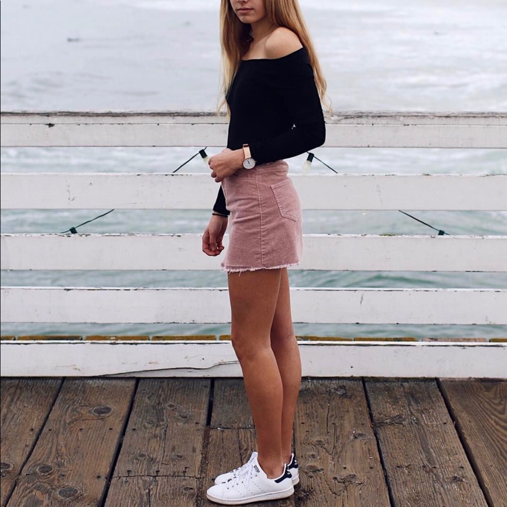 Pink corduroy skirt